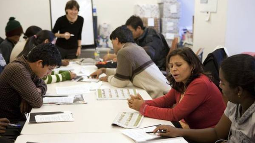 Classroom of adult learners.