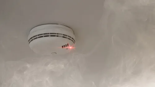 A smoke alarm activated by smoke