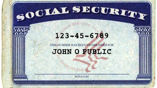 A sample Social Security card