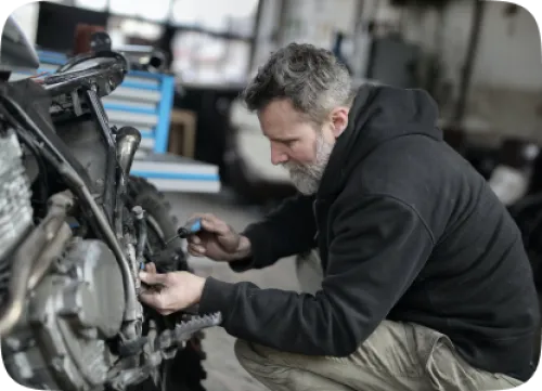 Man working on a car