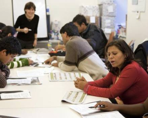 Classroom of adult learners.